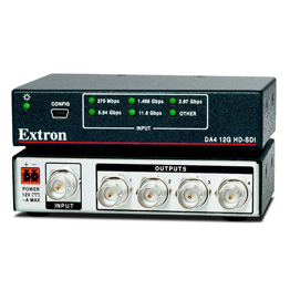 Extron DA4 12G HD-SDI - на 300 м со скоростью до 11,88 Гбит/с